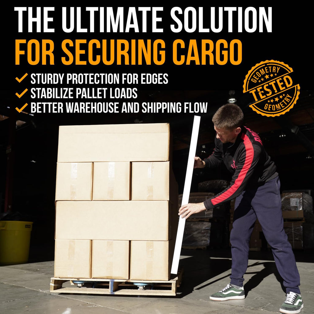 24" x 2" x 2" Reinforced Cardboard Edge Protectors, White (Pack of 12) – 0.16" Thick Heavy-Duty Cardboard Corner Protectors for Shipping – American Quality V-Board Pallet Edge Protectors | 0.16" Thick Heavy-Duty Cardboard Corner Protectors for Shipping