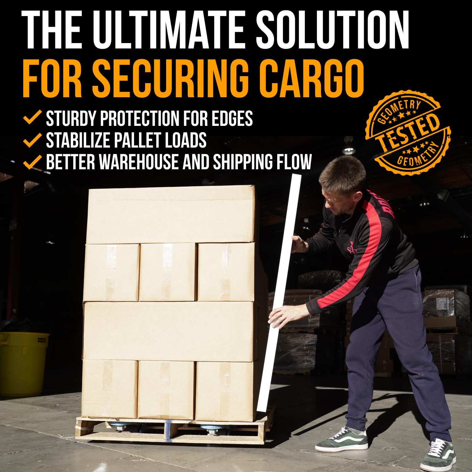 36" x 2" x 2" Reinforced Cardboard Edge Protectors, Pack of 48 | 0.12" Thick Medium-Duty Cardboard Corner Protectors for Shipping – American Quality V-Board Pallet Edge Protectors