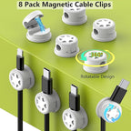 ELII 328Pcs Cable Management Kit, 8 Magnetic Cable Clips, 69Adhesive Cable - Image 2