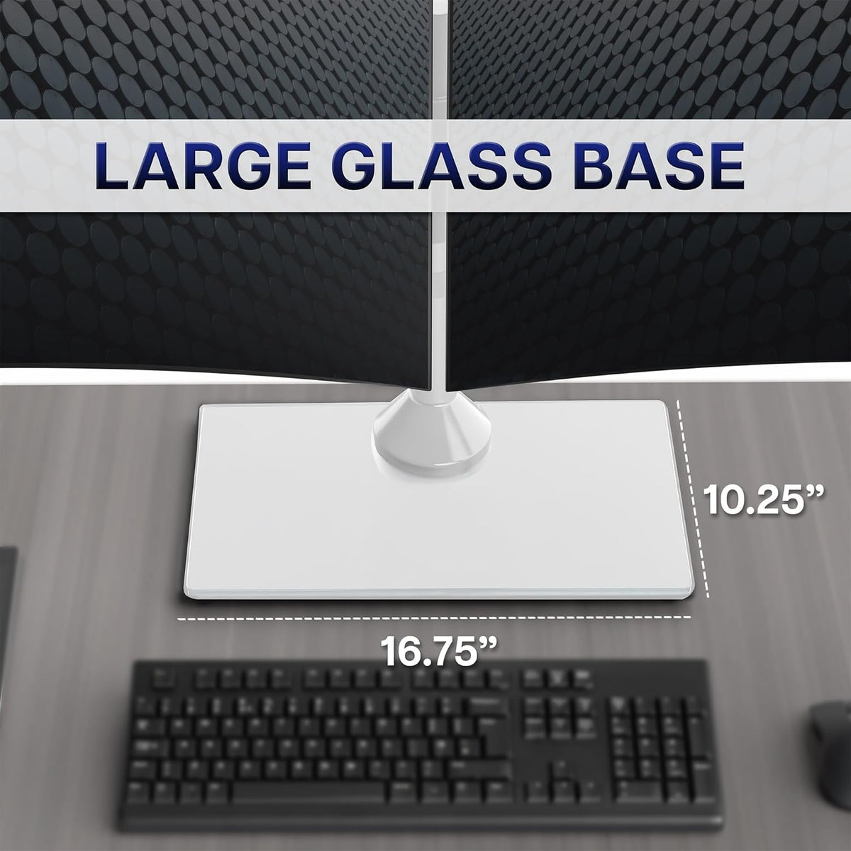 vivo dual monitor desk stand for 13 to, close-up detail