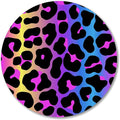 IMAYONDIA Cheetah Animal Print Gaming Mouse Pad, Colorful Leopard Round Mouse by IMAYONDIA