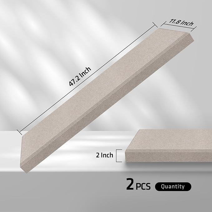 2 Pack 2" Thick Acoustic Panels, 47.24" X 11.81" Fiberglass Wall Panel - Image 3