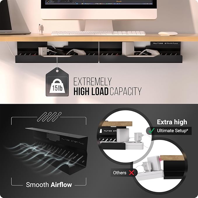 Under Desk Cable Management Tray no Drill – Wire Management - Image 4