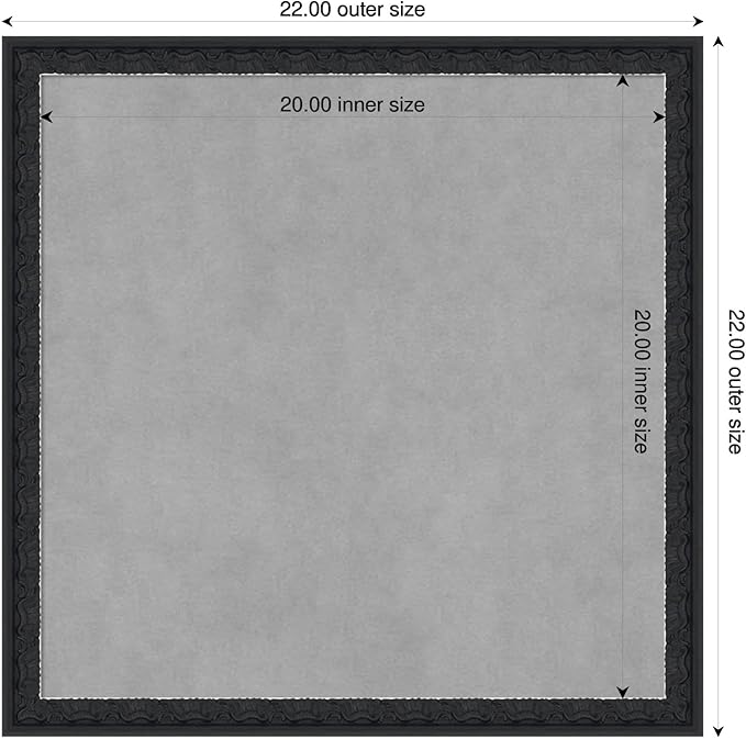 Amanti Art Black Framed Magnetic Board 22x22 Medium Vision Board - Image 2
