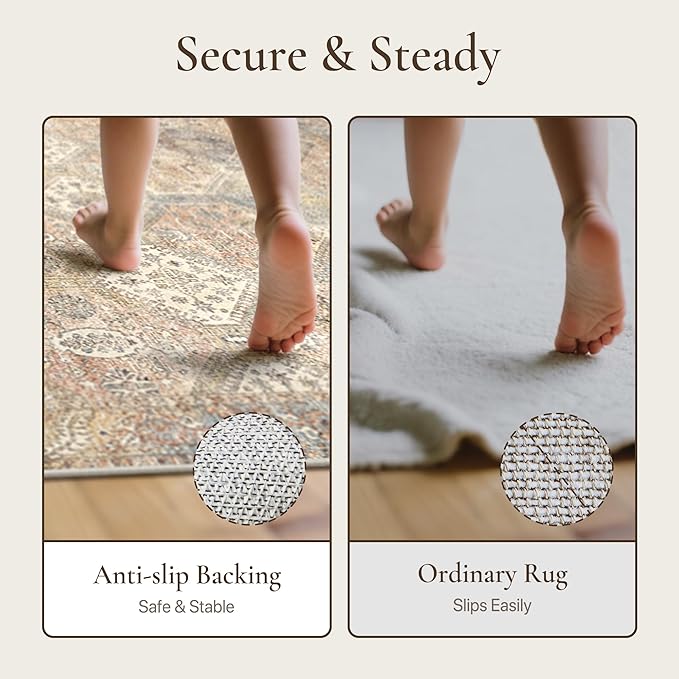 GENIMO Runner Rug 2x10 Non Slip Machine Washable Hallway Runner Vintage Rug - Image 8