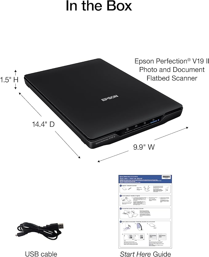 Epson Perfection V19 II Color Photo and Document Flatbed Scanner - Image 4