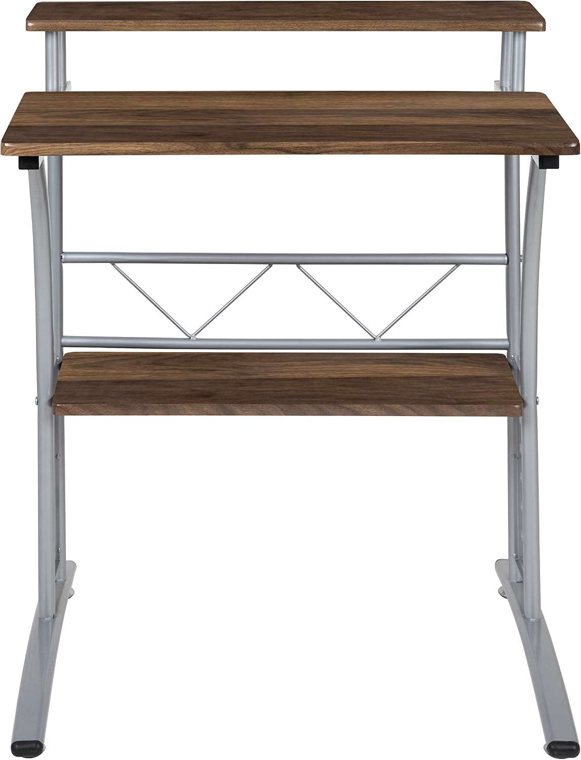 Flash Furniture Clifton Rustic Walnut Computer Desk with Top and Lower Storag...