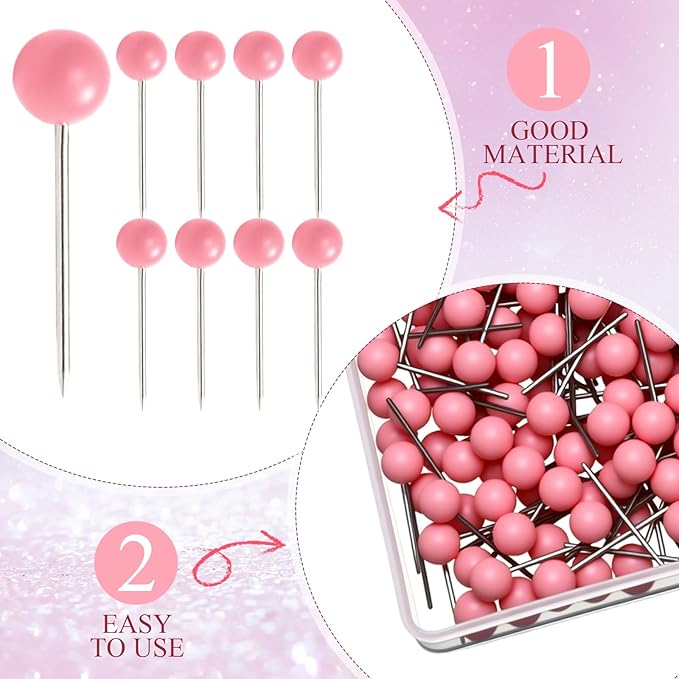 WILLBOND 500 Pack Map Push Pins Map Tacks Small Round Head Push Pins Thumb Tacks - Image 4