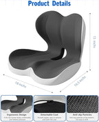 Mogdeker L-Shaped Seat Cushion for Long Sitting, Memory Foam Ergonomic Back - Image 3