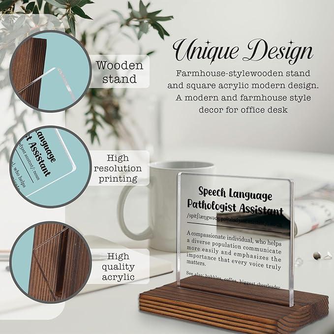 Speech Language Pathologist Assistant Gift Desk Sign, Appreciation Decor Plaque - Image 3