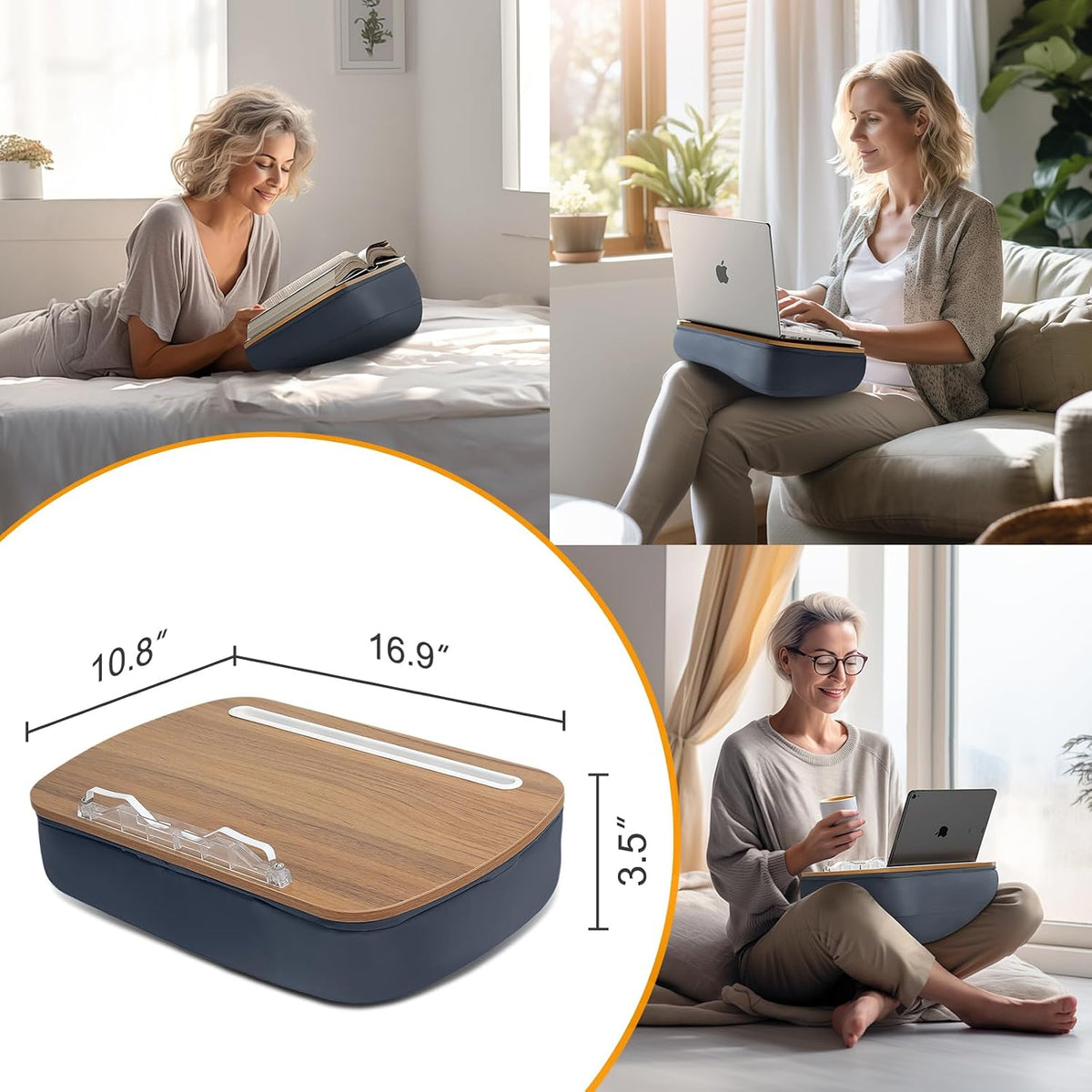 ERGONOV Lap Beanbag Book Stand for Hands Free Reading Comfortable Reading Pil...