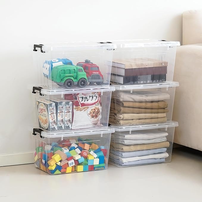 Citylife 22 QT Clear Plastic Storage Bins - Image 5