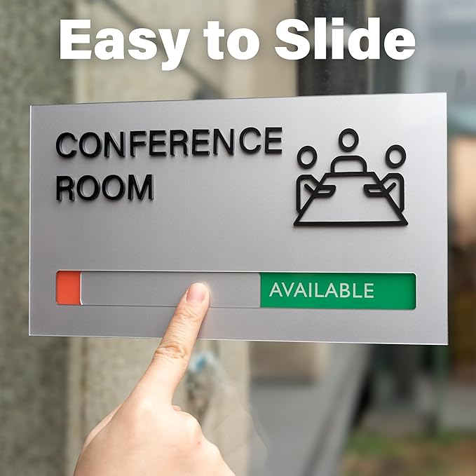Conference Room Door Signs for Office, Meeting In Progress Door Sign, In Use - Image 4