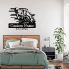 Personalized Motorcycle Metal Sign Custom Biker Name Sign Dirt Bike Wall Decor - Image 9