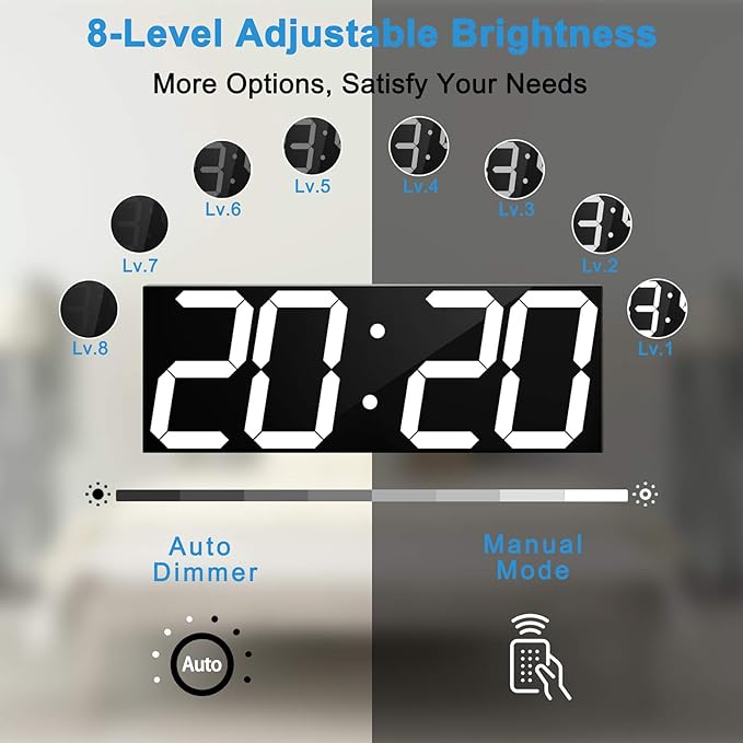 LED Large Digital Wall Clock, Oversize Wall Clock - Image 3