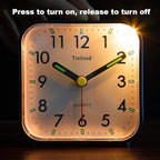 Tinload Small Battery Operated Analog Alarm Clock Silent Non Ticking, Ascending - Image 5
