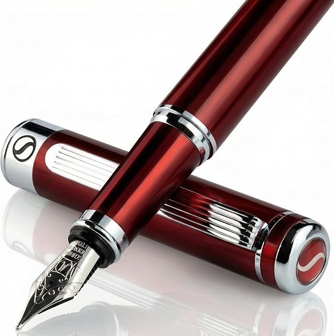 Scriveiner Deep Crimson Red Fountain Pen by Scriveiner