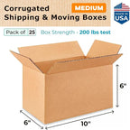 Medium Moving & Shipping Boxes 10"L x 6"W x 6"H - Image 2