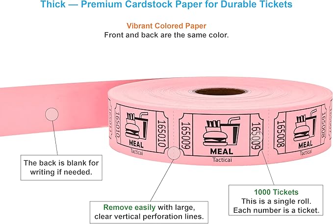 Tacticai 1000 Raffle Tickets, Single Roll, Ticket - Image 2