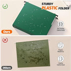 SHUTEX Extra Capacity Plastic Hanging File Folders, 12 Pack Reinforced - Image 2