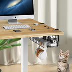 REFLYING Under Desk Cable Management Tray, L 15.7'' W 6.3'' No Drill Steel Desk - Image 6