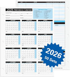 2026 Attendance Calendar Work Tracker Attendance Calendar Cards by FENTASY