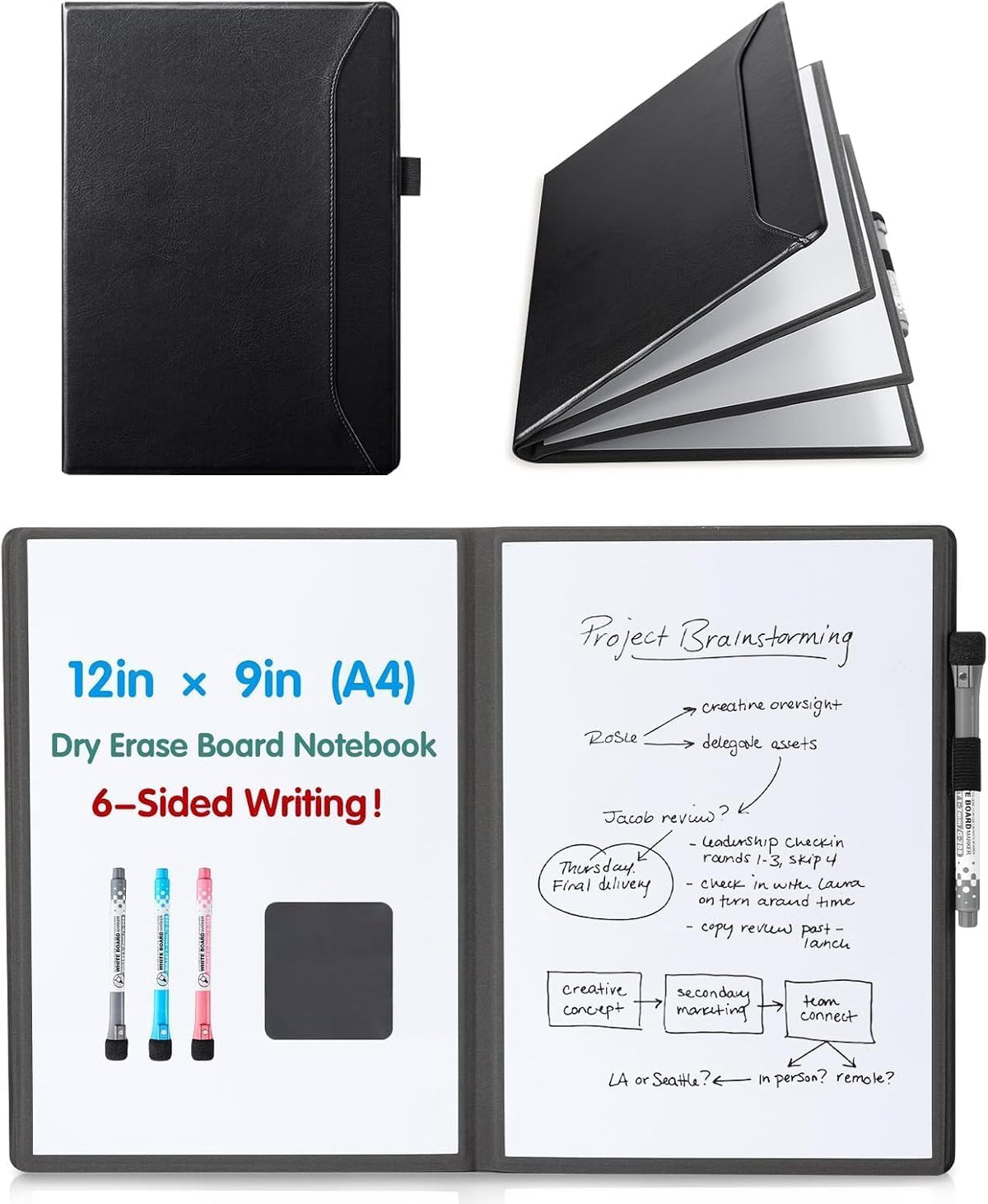 CoBak 6 Sides Portable White Board 12x9 inch (A4)