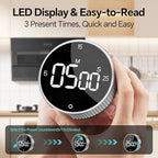 Digital Kitchen Timer with Magnetic, Large LED Display Countdown/Countup Timer - Image 3