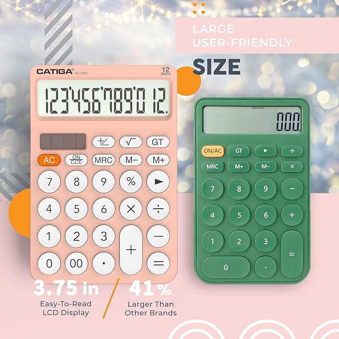 CATIGA 12 Digit Desktop Calculator Basic Desk Calculator - Image 3