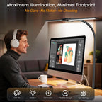 syrinx led desk lamp for home office, 18w, side view