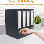HUA JIE A4 Storage File Boxes Plastic Archives Cases, PVC File Folder Organizer - Image 3