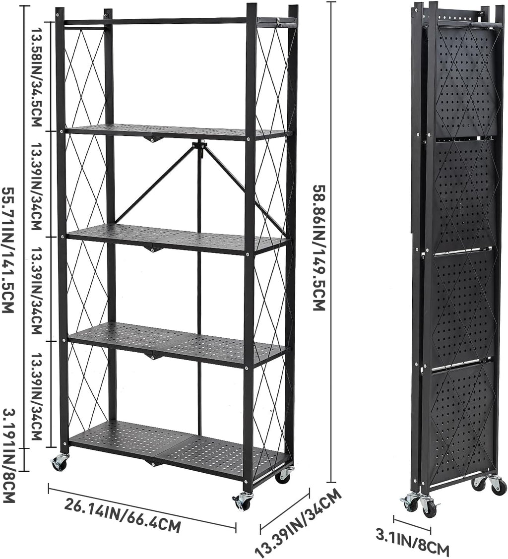 brian & dany 5-tier foldable storage shelves with, close-up detail