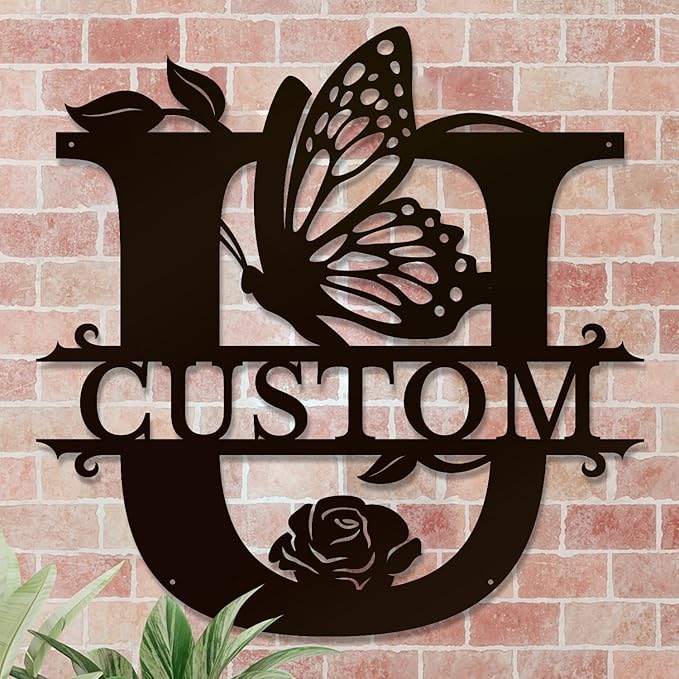 Personalized Custom Letter Name metal Signs, Custom Black Letter Monogram Wall - Image 4