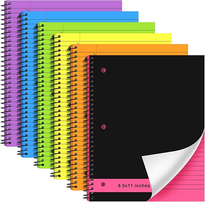 Resurhang 6 Pcs Legal Pad Top Spiral Bound Notebook 70 Sheets Double Sided by Resurhang