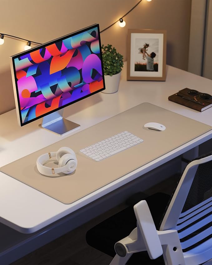 Leather Desk Protector, Large Mouse Pad & Waterproof PU Leather Blotter Mat - Image 6