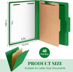 Skyygemm 48 Pcs Classification Folders Letter Size, 1 Divider Pressboard File - Image 2