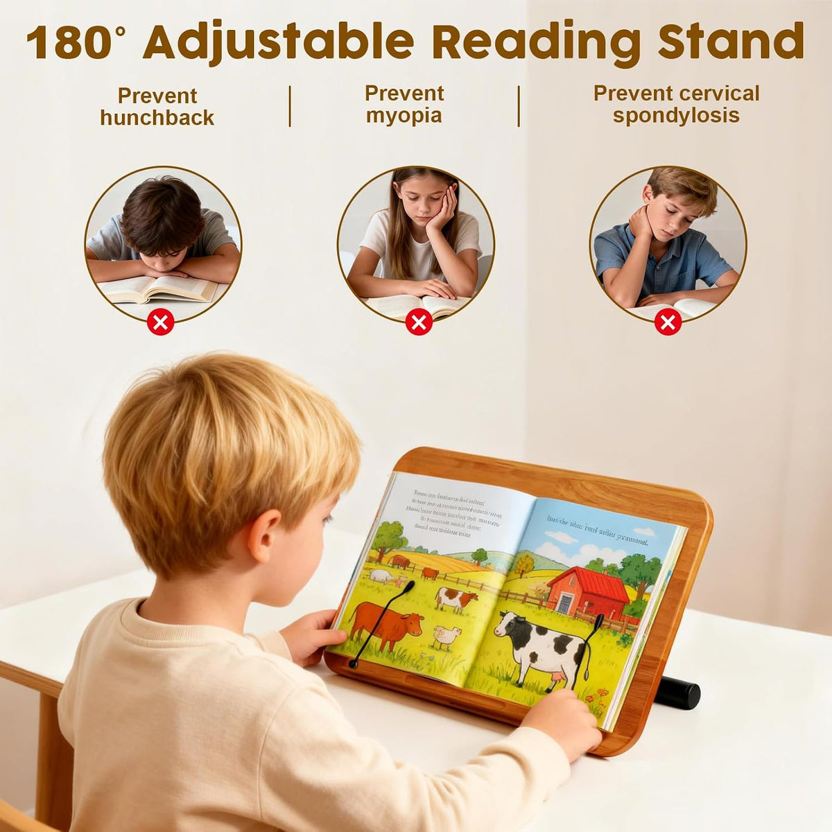 2 in 1 Dual-use Music Stand & Desktop Book Stand, Adjustable Height 16.5&...