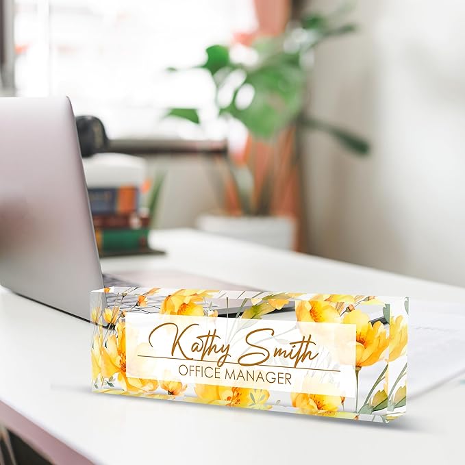 Personalized Name Plate for Desk, Custom Desk Name Plate, Acrylic Name Plate - Image 4