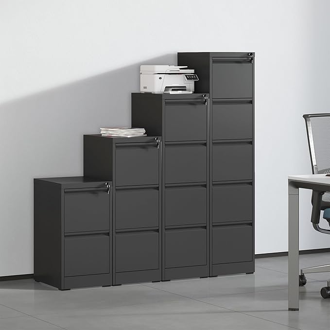OPTYMIRA 5 Drawer Metal File Cabinet Heavy Duty Locking File Cabinets Home - Image 2