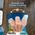 Keyboard Wrist Rest and Mouse Wrist Rest Pad Set, Made of Memory Foam with Non Slip Rubber Base Ergonomic Gel Wrist Rest for Computer Keyboard Gaming Office Working, with Beach Sand Coaster