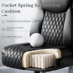 gtpoffice executive office chair with comfortable lumbar support showing dimensions
