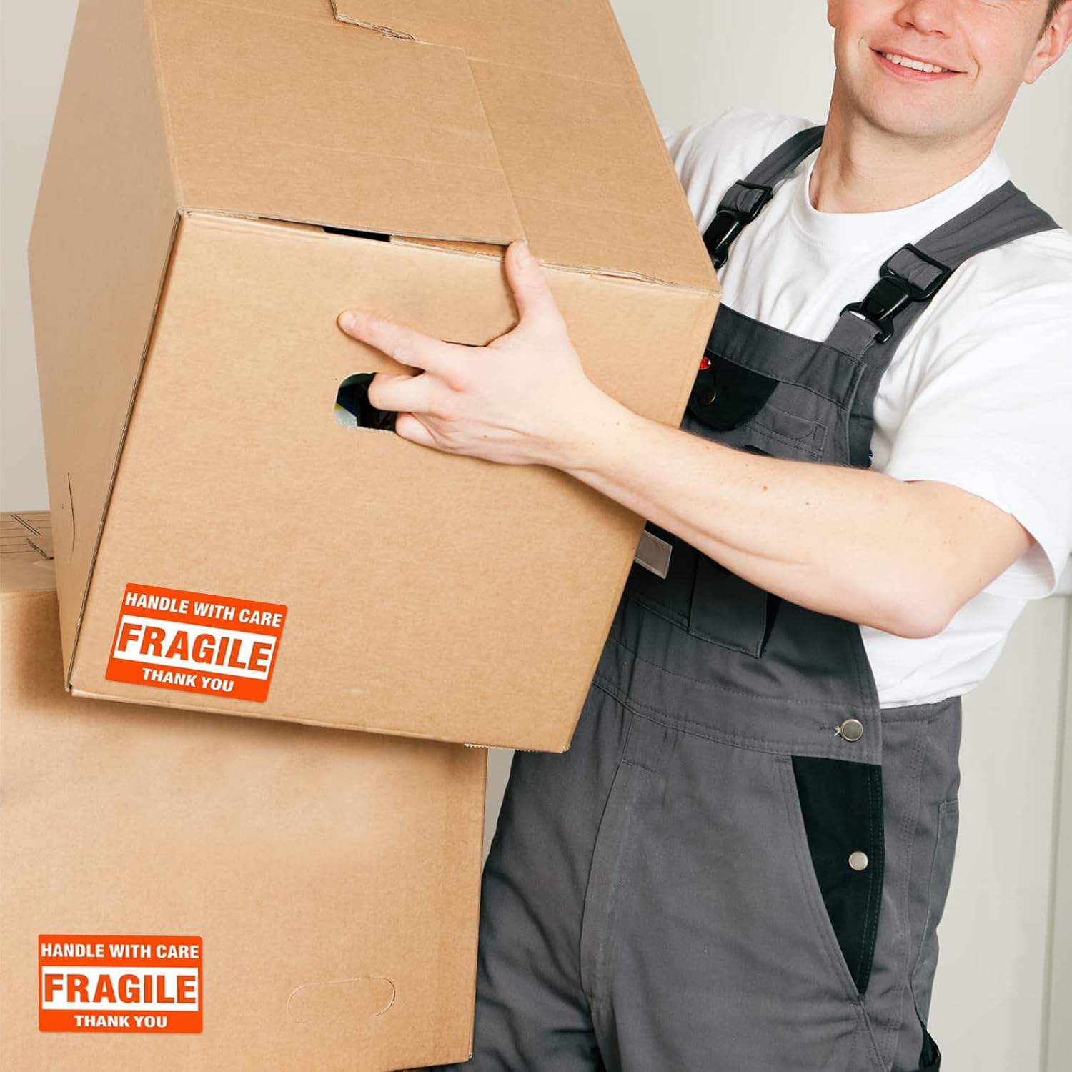 1000 Fragile Stickers 2 Rolls 2'' x 3'' Fragile - Handle with Care - Thank You Shipping Labels Stickers (500 Labels/Roll) (Pack of 2)