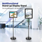 SENZHIYI Heavy Duty Poster Sign Stand Holder Adjustable Snap Open Aluminum - Image 3