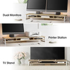 Fenge Dual Monitor Stand for Desk, 42.5in Large Monitor Riser for 2 Monitors - Image 7