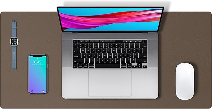 Aothia Leather Desk Pad Protector, Large Mouse Pad, Office Mat, Non-Slip PU by AothiaSimpleNaturalUnique