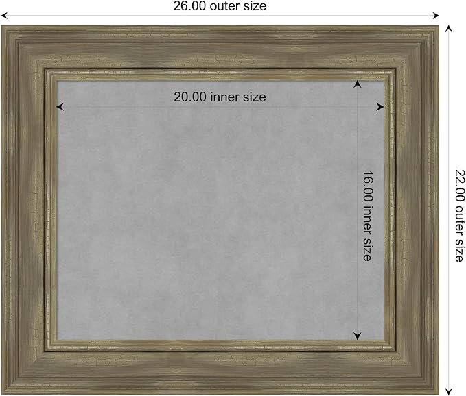 Amanti Art Grey Framed Magnetic Board 22x26 Small Vision Board - Image 4