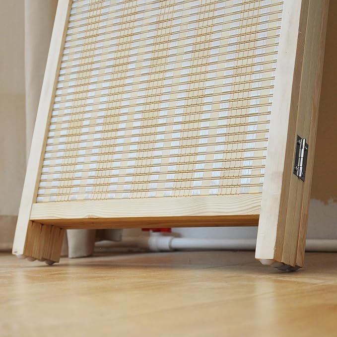 Furnnylane 4 Panel Bamboo Room Divider and Folding Panel Screen, Bamboo Panel - Image 5