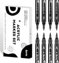 Arrtx Black Paint Pen 8 Pack Dual Tip, Stone and DIY Crafts by Arrtx