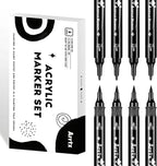 Arrtx Black Paint Pen 8 Pack Dual Tip, Stone and DIY Crafts by Arrtx