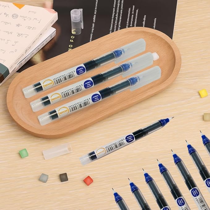 REVAIS Blue Gel Pens Pack of 6 | 0.6mm Smooth Writing Rollerball Pen | Premium - Image 2
